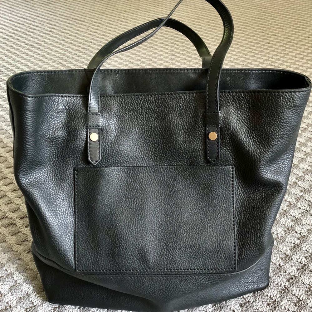 John Lewis Black Leather Tote Bag, NWT